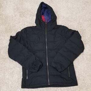 Museum The Original Duck Down Hooded Jacket Navy Blue Size 46 Medium Weight EUC